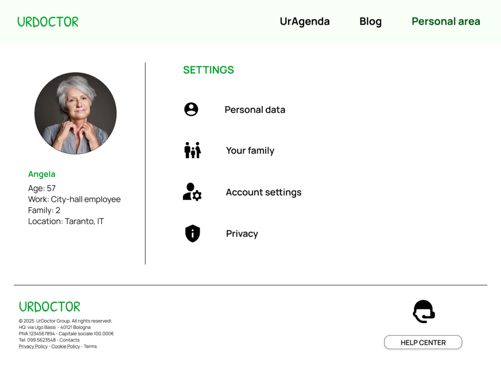Profile page desktop